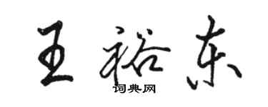 駱恆光王裕東行書個性簽名怎么寫