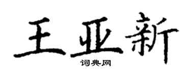 丁謙王亞新楷書個性簽名怎么寫