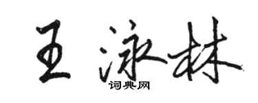 駱恆光王泳林行書個性簽名怎么寫