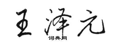 駱恆光王澤元行書個性簽名怎么寫