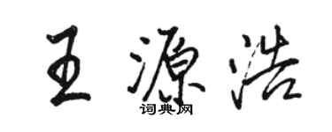 駱恆光王源浩行書個性簽名怎么寫