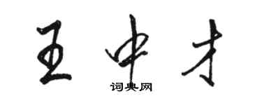 駱恆光王中才行書個性簽名怎么寫