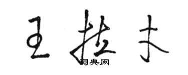 駱恆光王拉才草書個性簽名怎么寫