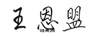駱恆光王恩盟行書個性簽名怎么寫