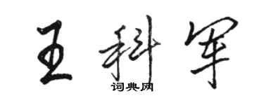 駱恆光王科軍行書個性簽名怎么寫