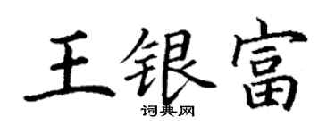 丁謙王銀富楷書個性簽名怎么寫