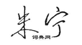 駱恆光朱寧行書個性簽名怎么寫