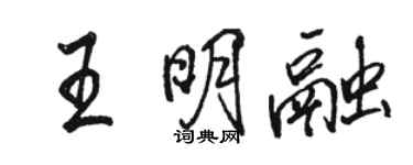駱恆光王明融行書個性簽名怎么寫