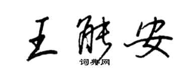 王正良王能安行書個性簽名怎么寫