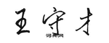 駱恆光王守才行書個性簽名怎么寫