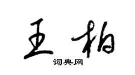 梁錦英王柏草書個性簽名怎么寫