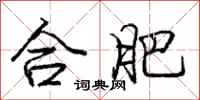 龐中華合肥行書怎么寫