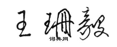 駱恆光王珊毅草書個性簽名怎么寫