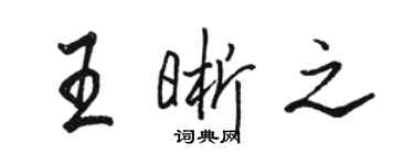 駱恆光王晰之行書個性簽名怎么寫