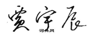 駱恆光賈宇辰草書個性簽名怎么寫