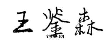 曾慶福王鑑森行書個性簽名怎么寫