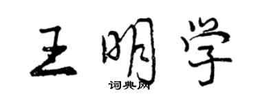 曾慶福王明學行書個性簽名怎么寫