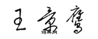 駱恆光王景鷹草書個性簽名怎么寫