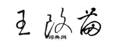 駱恆光王改苗草書個性簽名怎么寫