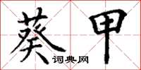 丁謙葵甲楷書怎么寫