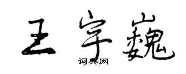 曾慶福王宇巍行書個性簽名怎么寫