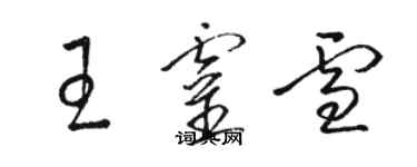 駱恆光王靈雪草書個性簽名怎么寫