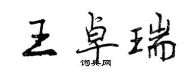 曾慶福王卓瑞行書個性簽名怎么寫