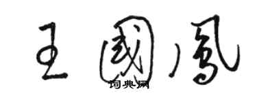 駱恆光王國鳳草書個性簽名怎么寫