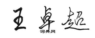 駱恆光王卓超行書個性簽名怎么寫