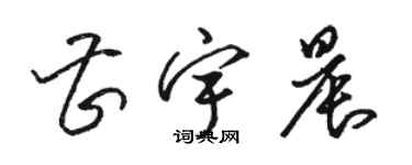 駱恆光曹宇晨草書個性簽名怎么寫