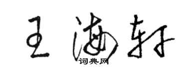 駱恆光王海軒草書個性簽名怎么寫