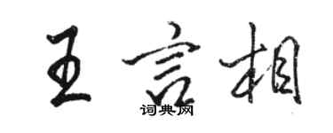 駱恆光王言相行書個性簽名怎么寫