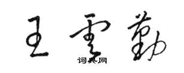 駱恆光王雲勤草書個性簽名怎么寫