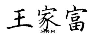 丁謙王家富楷書個性簽名怎么寫