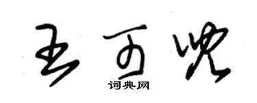 朱錫榮王可兒草書個性簽名怎么寫