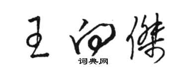 駱恆光王向傑草書個性簽名怎么寫