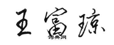 駱恆光王富瓊行書個性簽名怎么寫