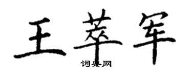 丁謙王萃軍楷書個性簽名怎么寫