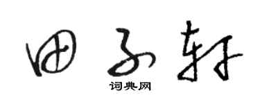 駱恆光田子軒草書個性簽名怎么寫