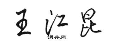 駱恆光王江昆行書個性簽名怎么寫