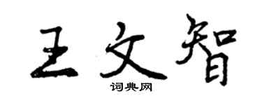 曾慶福王文智行書個性簽名怎么寫