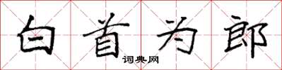 袁強白首為郎楷書怎么寫