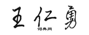 駱恆光王仁勇行書個性簽名怎么寫