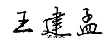曾慶福王建孟行書個性簽名怎么寫