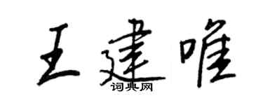 王正良王建唯行書個性簽名怎么寫