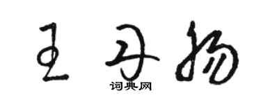 駱恆光王丹腸草書個性簽名怎么寫