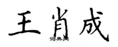 丁謙王肖成楷書個性簽名怎么寫