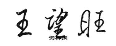 駱恆光王望旺行書個性簽名怎么寫