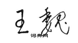 駱恆光王魏草書個性簽名怎么寫