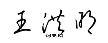 梁錦英王洪明草書個性簽名怎么寫